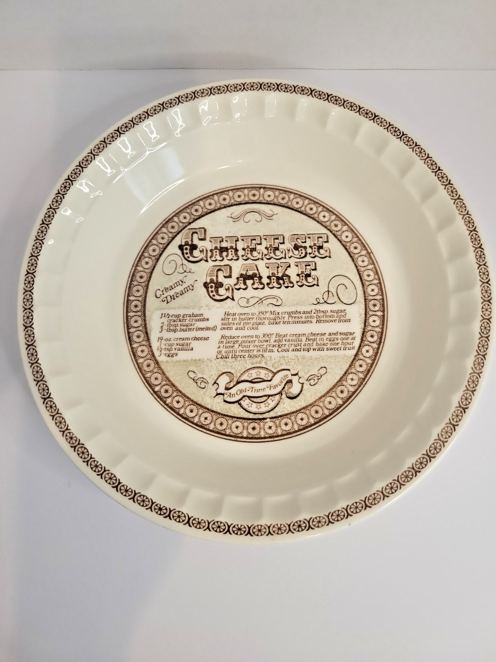 Vintage Royal China by Jeannette "Country Harvest" Series Cheesecake Recipe Pie
